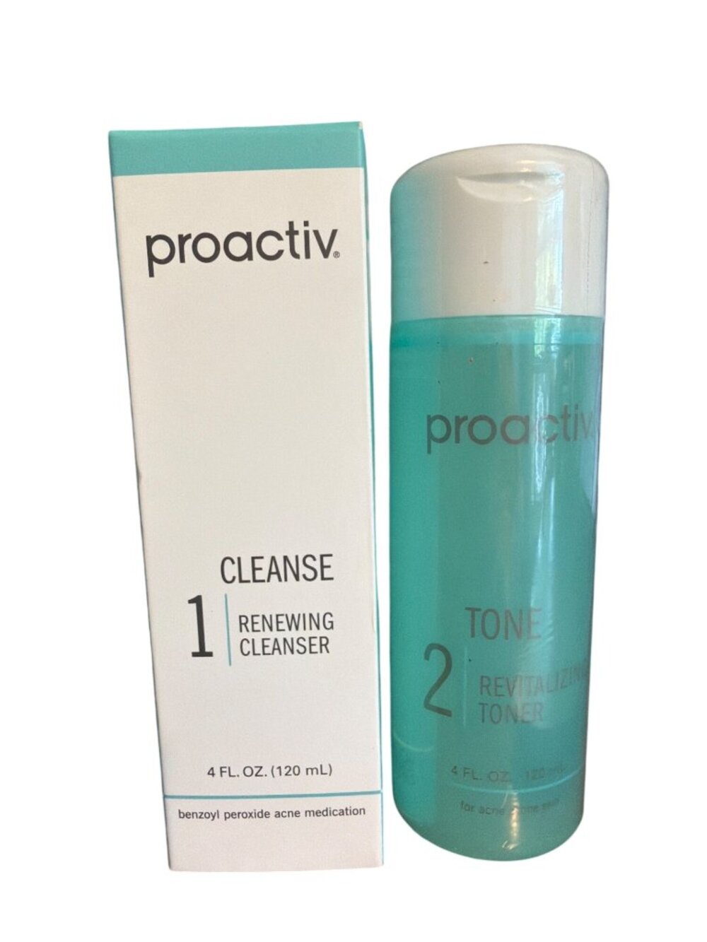 Proactiv Renewing Cleanser & Revitalizing Toner 4 Fl. Oz Each Acne Treatment NEW